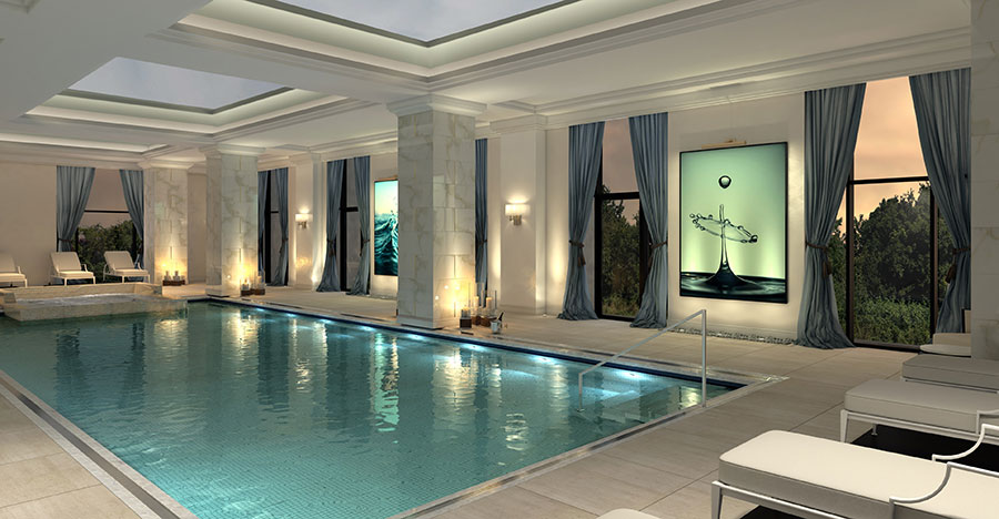 The indoor swimming pool at The Ritz-Carlton Residences, Amman