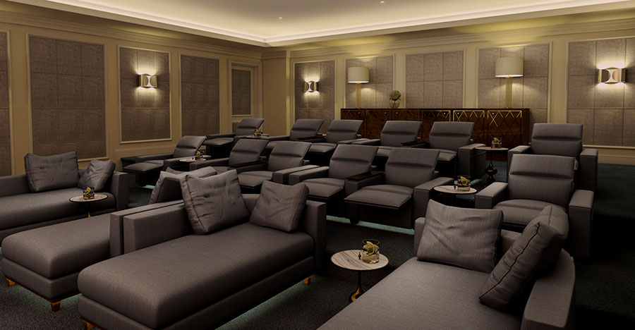 The private cinema theater at The Ritz-Carlton Residences, Amman